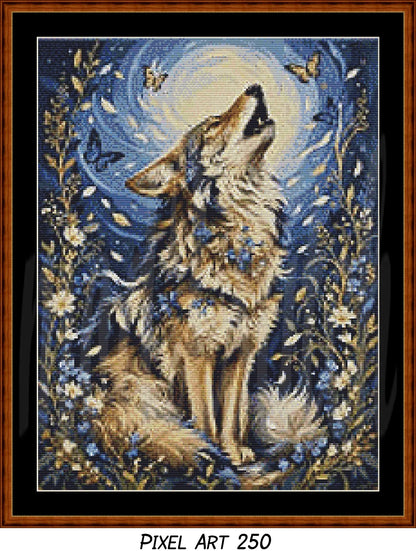 Wolf of Spring Cross Stitch Pattern | Modern Illustrative Series (150/250/350 Size Bundle)