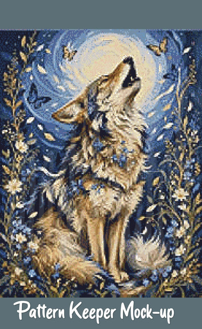Wolf of Spring Cross Stitch Pattern | Modern Illustrative Series (150/250/350 Size Bundle)
