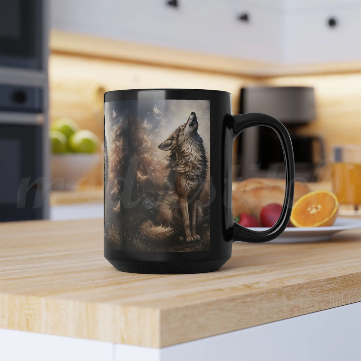 Wolf of Summer - Black Ceramic Mug