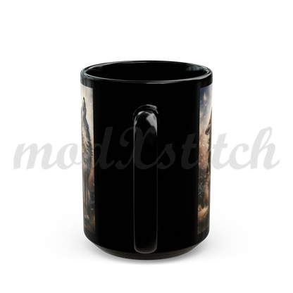 Wolf of Summer - Black Ceramic Mug
