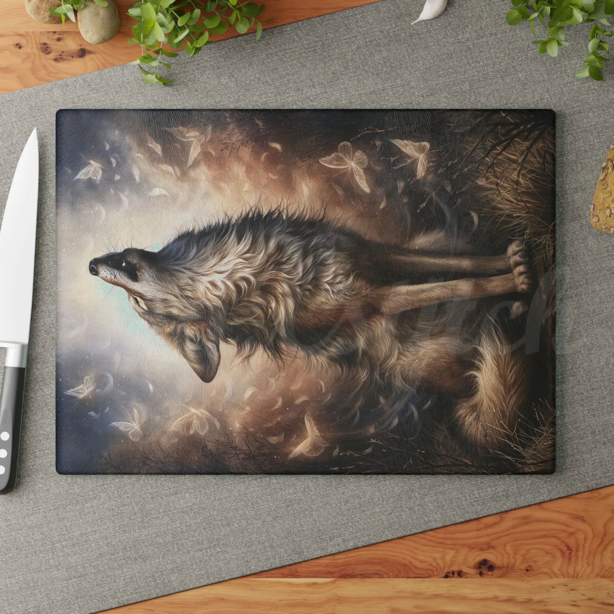 Wolf of Summer - Tempered Glass Cutting Board