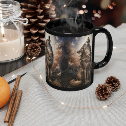 Wolf of Summer - Black Ceramic Mug