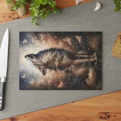 Wolf of Summer - Tempered Glass Cutting Board