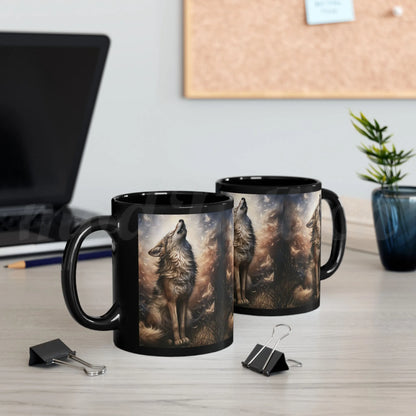 Wolf of Summer - Black Ceramic Mug