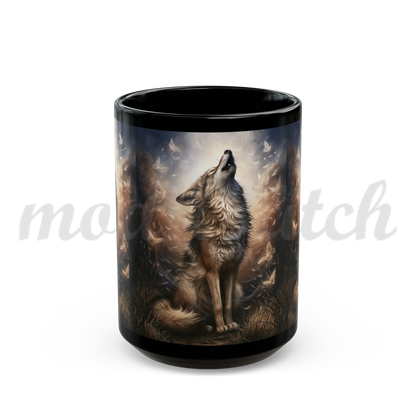 Wolf of Summer - Black Ceramic Mug