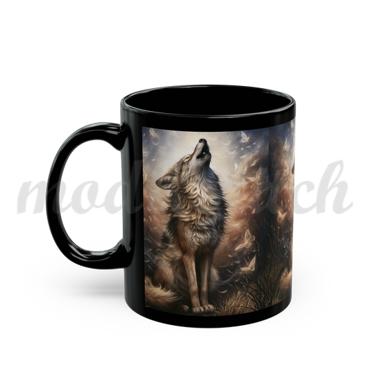 Wolf of Summer - Black Ceramic Mug