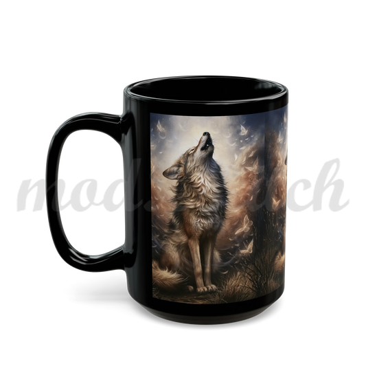 Wolf of Summer - Black Ceramic Mug