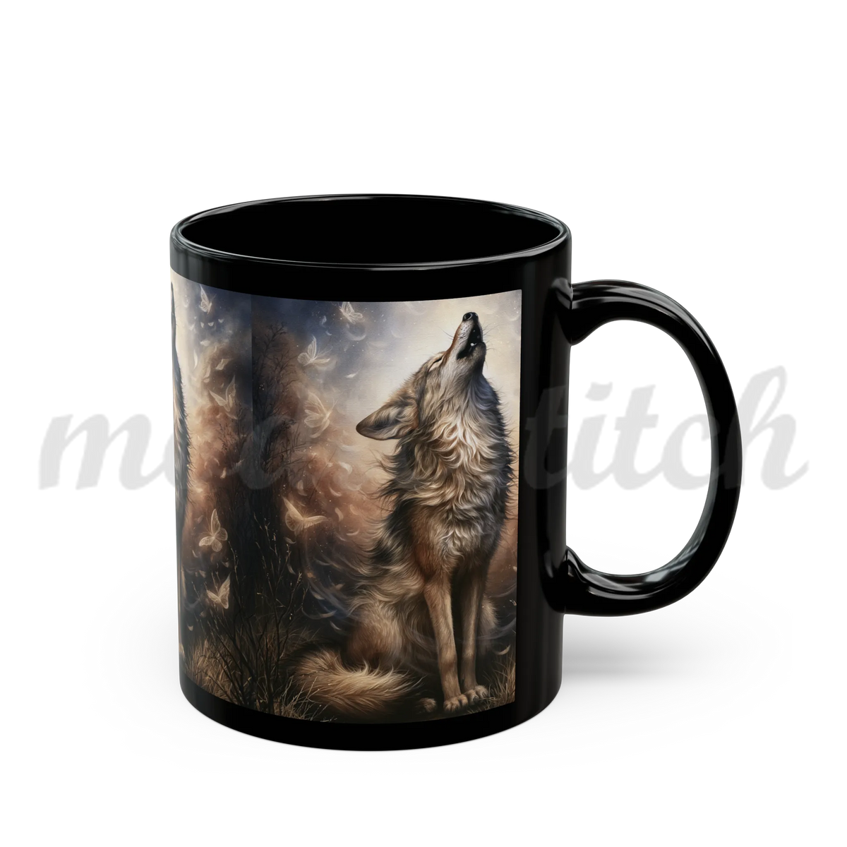 Wolf of Summer - Black Ceramic Mug
