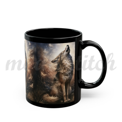 Wolf of Summer - Black Ceramic Mug