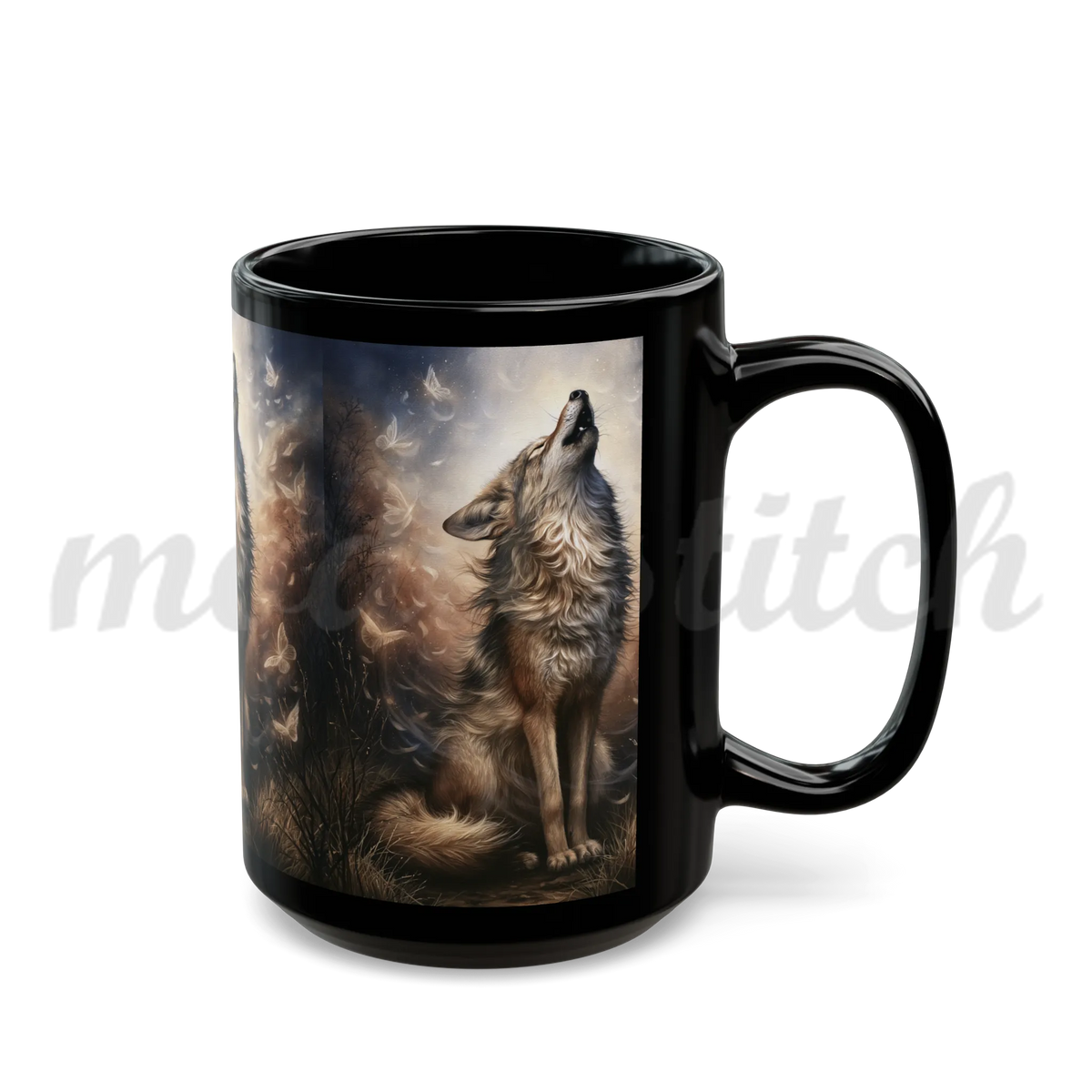 Wolf of Summer - Black Ceramic Mug