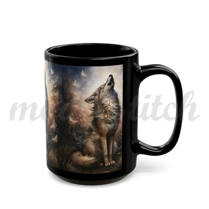 Wolf of Summer - Black Ceramic Mug