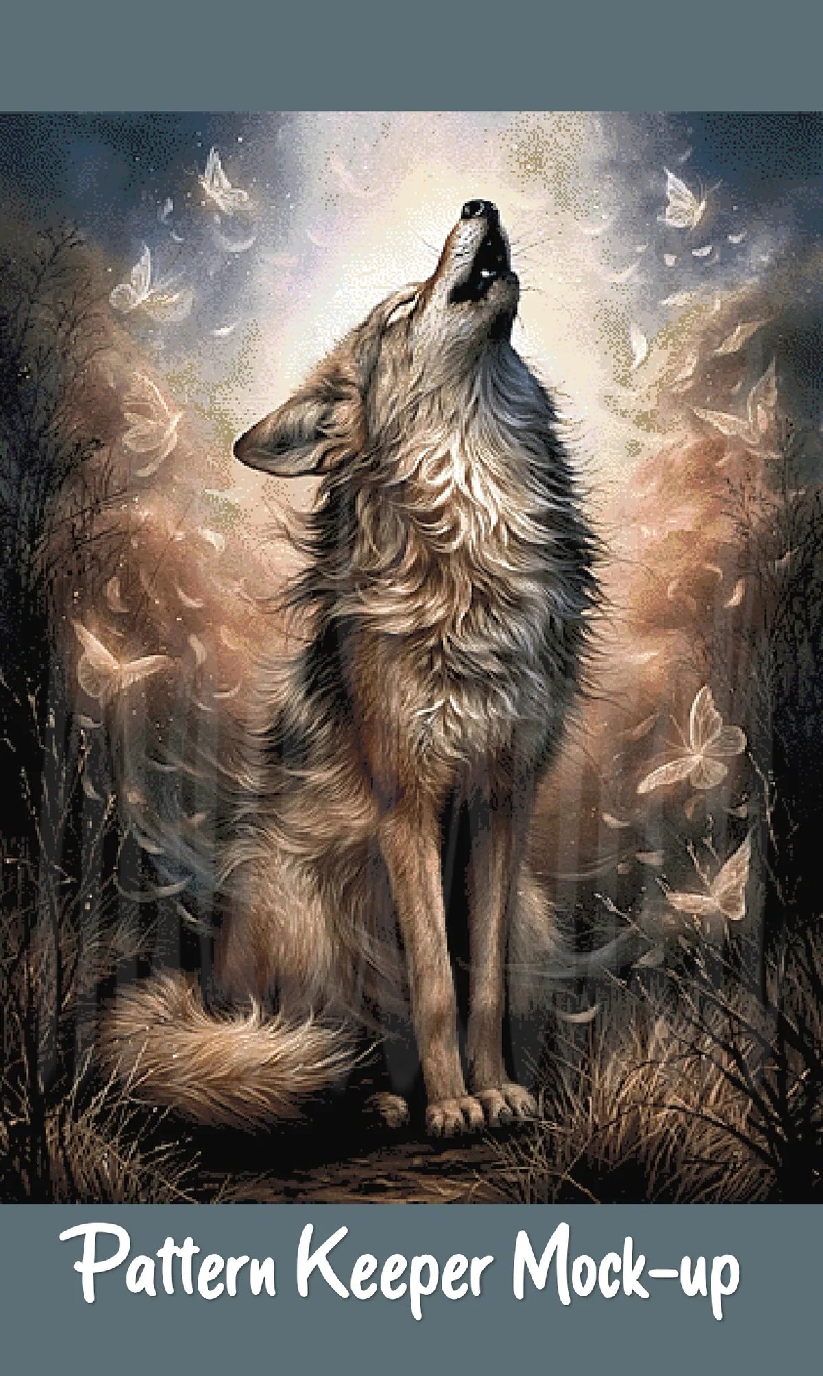 Wolf of Summer Cross Stitch Pattern | Full Coverage Fine Art Chart PDF Bundle