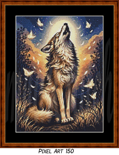 Wolf of Summer Cross Stitch Pattern | Modern Illustrative Series (150/250/350 Size Bundle)