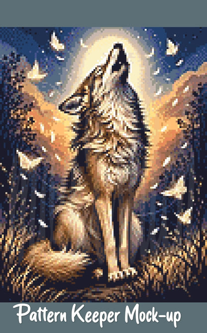 Wolf of Summer Cross Stitch Pattern | Modern Illustrative Series (150/250/350 Size Bundle)