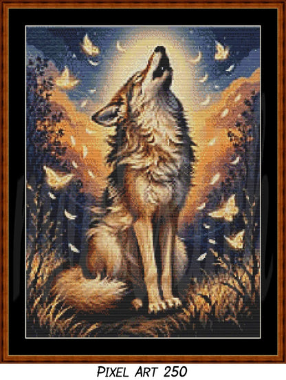 Wolf of Summer Cross Stitch Pattern | Modern Illustrative Series (150/250/350 Size Bundle)