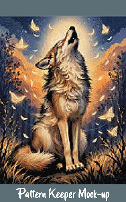 Wolf of Summer Cross Stitch Pattern | Modern Illustrative Series (150/250/350 Size Bundle)