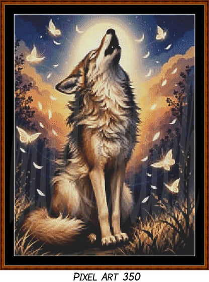 Wolf of Summer Cross Stitch Pattern | Modern Illustrative Series (150/250/350 Size Bundle)