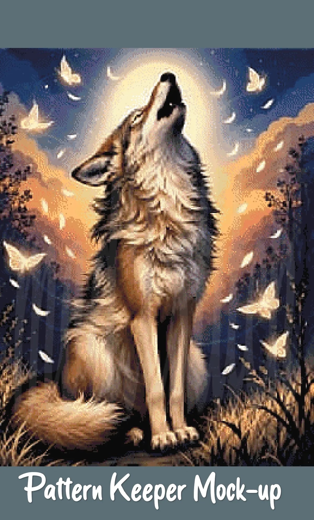 Wolf of Summer Cross Stitch Pattern | Modern Illustrative Series (150/250/350 Size Bundle)