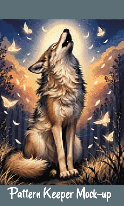 Wolf of Summer Cross Stitch Pattern | Modern Illustrative Series (150/250/350 Size Bundle)